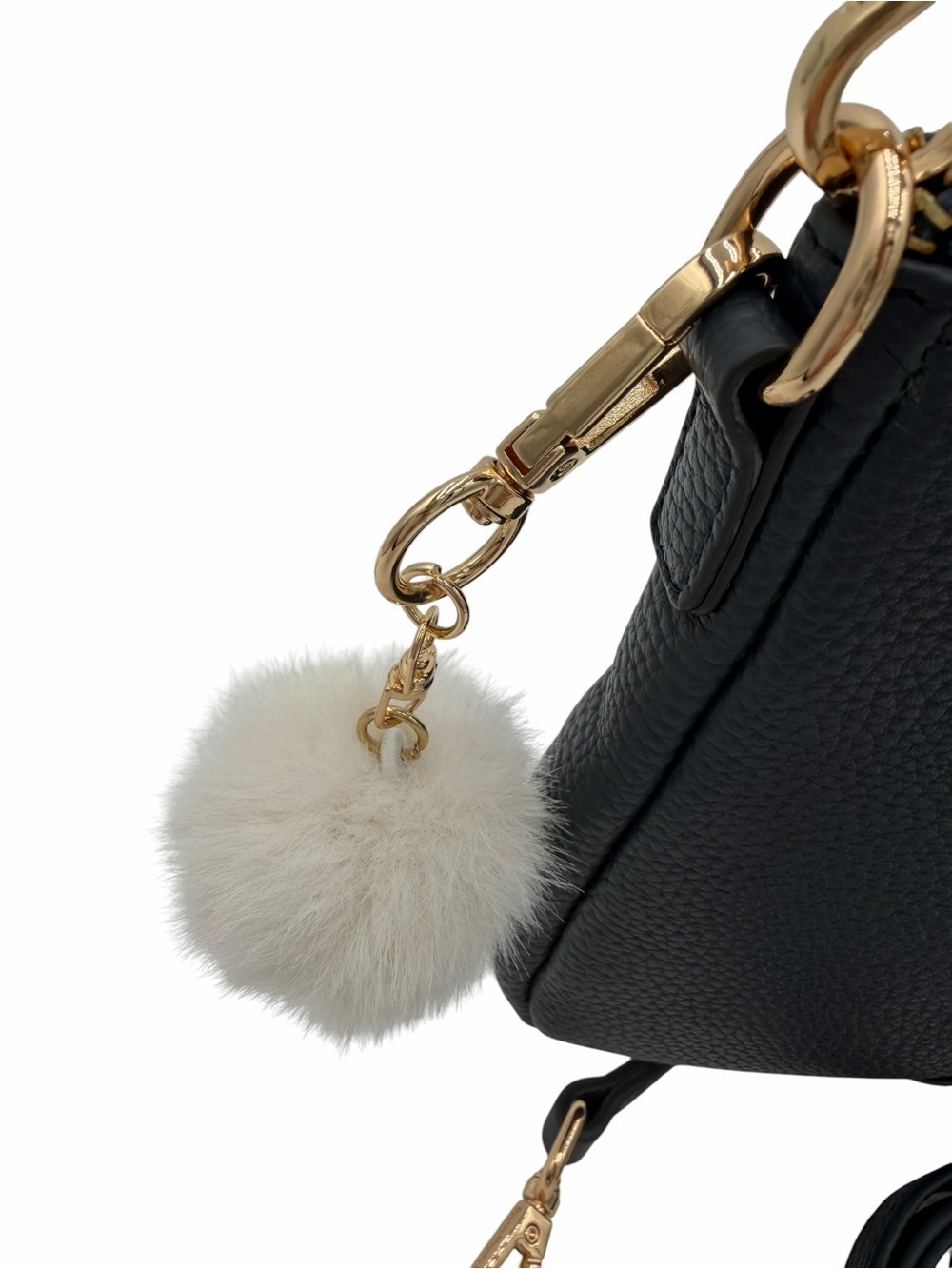 Pom Pom London City Slim Navy Pebbled Leather Crossbody & Shoulder Bag NWOT - Picture 8 of 10